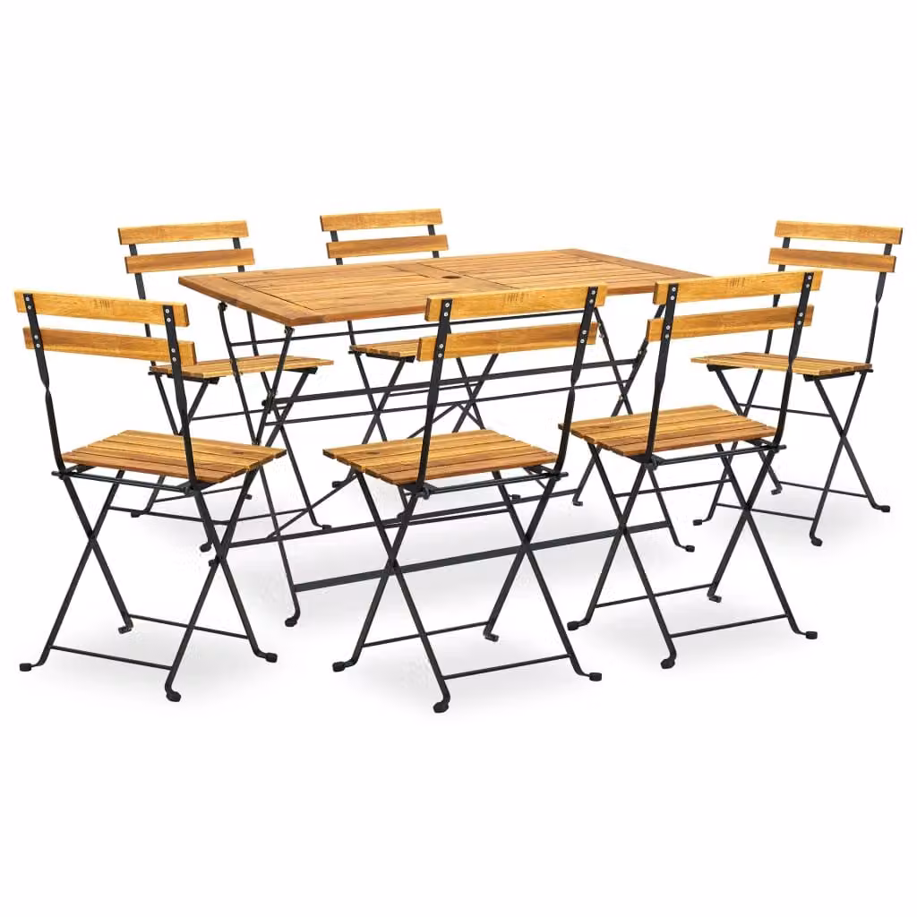 Maison Exclusive - Set da pranzo da giardino pieghevole in 7 pezzi, in legno massello di acacia