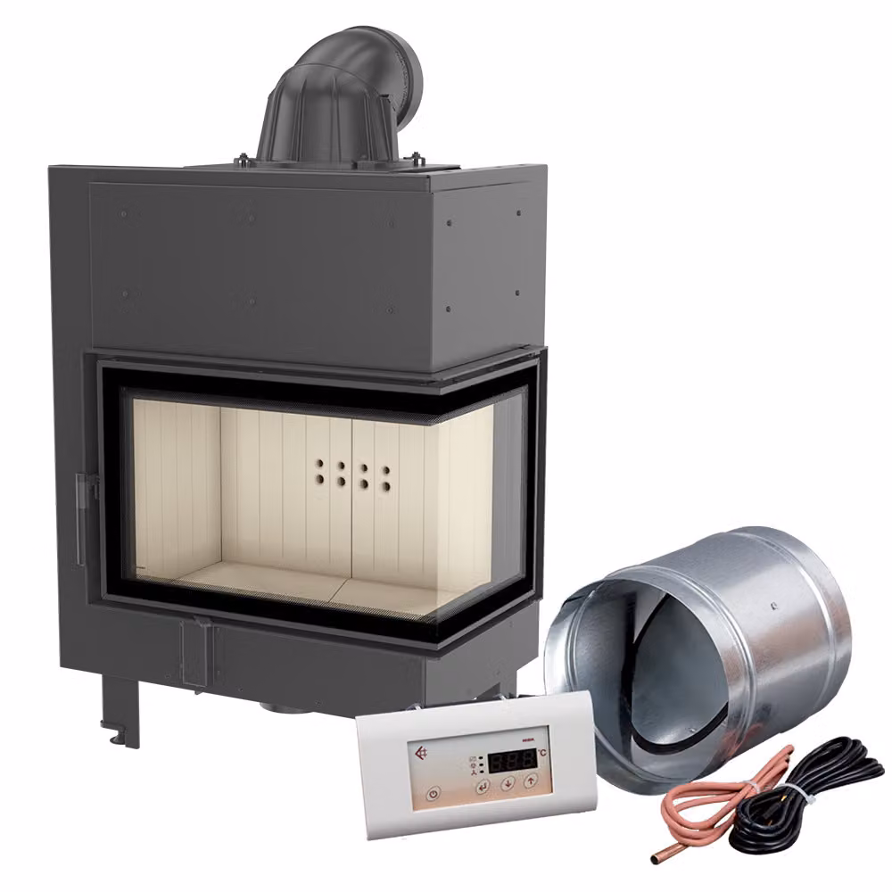 Inserto camino intelligente in acciaio KRATKI MBM destro 10 kW Ø 200 MSK
