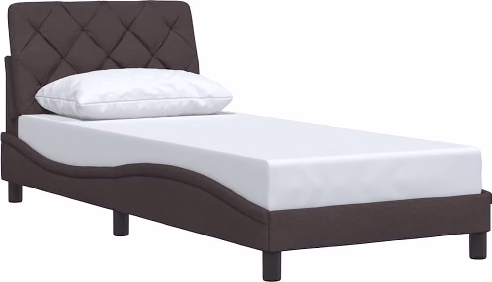Giroletto senza Materasso Marrone Scuro 80x200 cm Tessuto