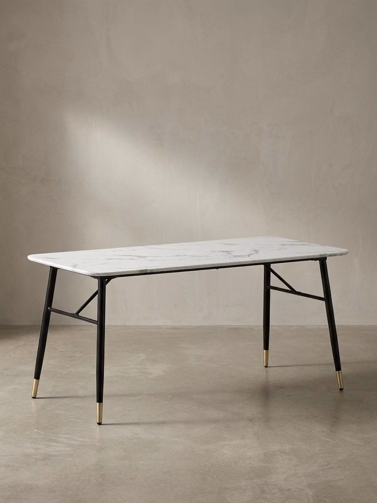 Tavolo da pranzo 180x90x76 cm Tavolo da pranzo bianco effetto marmo Moderno, Tavolo da cucina grande, Tavolo da pranzo rettangolare, Tavolo da pranzo con gambe in metallo
