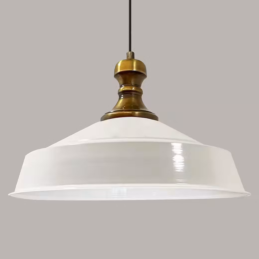 Lampada a sospensione in metallo Ø41 cm, bianco interno bianco, E27, lampada vintage