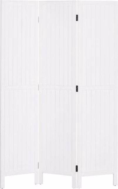 Paravento divisorio per interni pieghevole a 3 pannelli in legno 120 x 170 cm bianco design elegante per casa