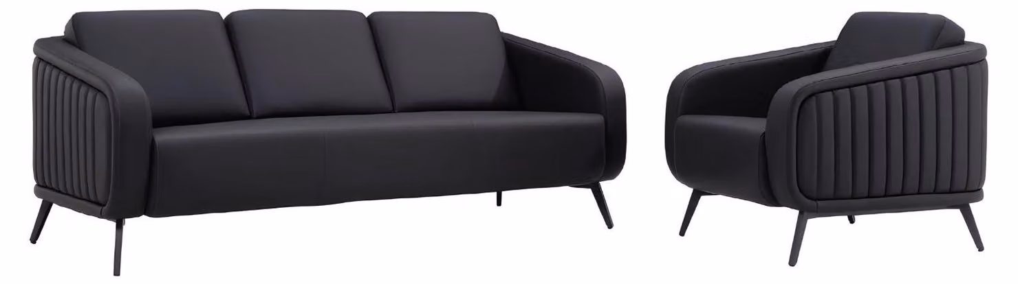 Sofa Moderne Büromöbel Polstermöbel Designer Leder Sofa 3-Sitzer Sessel