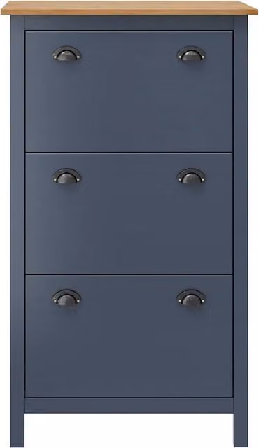 Scarpiera | Mobile per scarpe Hill Grigia 72x35x124 cm Legno Massello di Pino