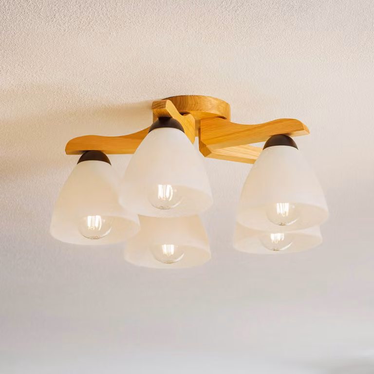 Plafoniera soffitto Haro Lamkur, dimmerabile, Legno chiaro, Soggiorno / Sala da pranzo, Legno, Moderno, Plafoniera