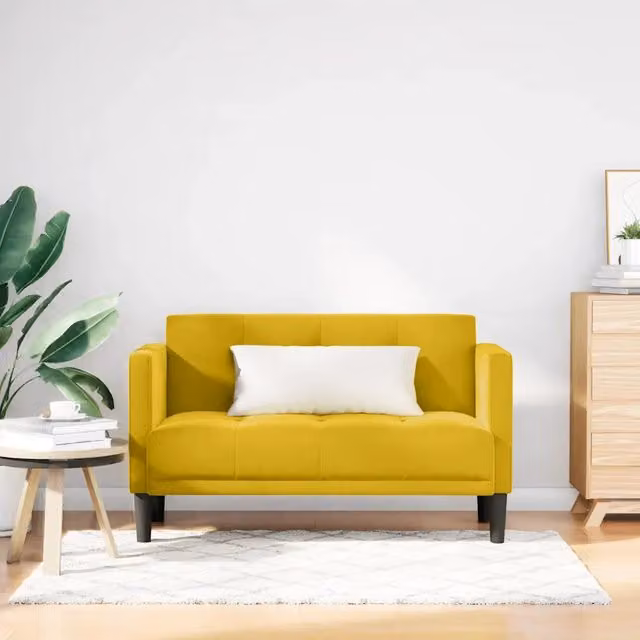 Divanetto Design Mania in Velluto Giallo L: 124 cm, P: 74,5 cm, H: 67 cm