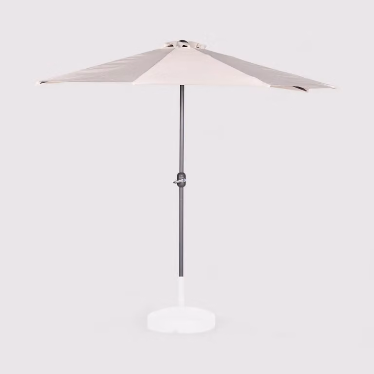 Abuliton - Ombrellone a mezzaluna beige da parete