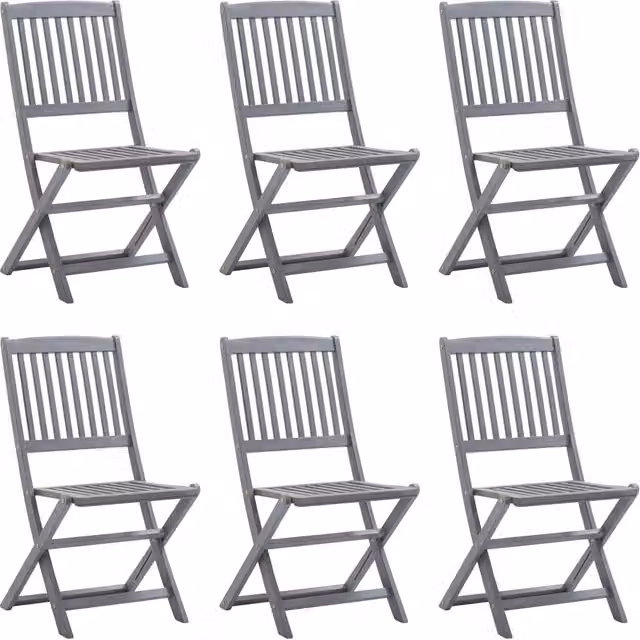 Sedie Pieghevoli 6 pz con Cuscini Massello Acacia 3065447