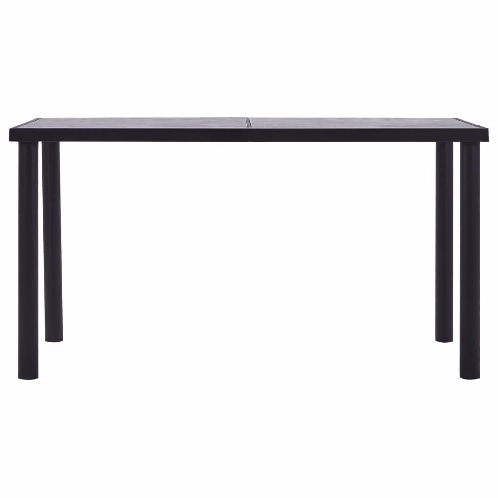 vidaXL Tavolo da pranzo nero e grigio cemento 140 x 70 x 75 cm MDF