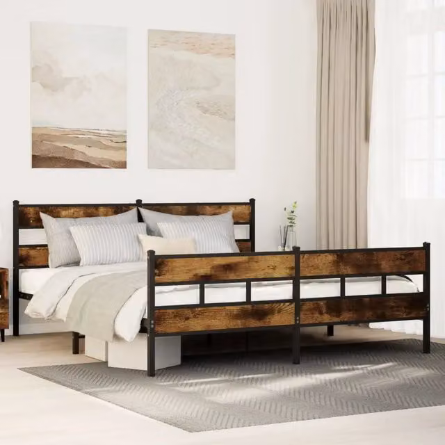 Giroletto in metallo e legno vidaXL colore rovere fumo L: 187 cm, P: 151 cm, H: 219 cm – 1