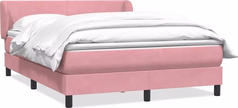 Maison Exclusive - Giroletto a Molle con Materasso Rosa 140x220 cm in Velluto