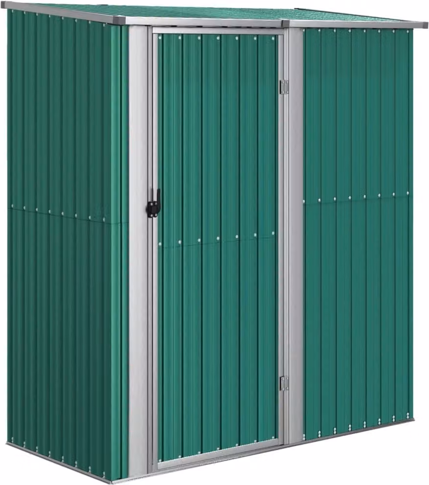 Casetta da giardino verde 180,5x97x209,5 cm in acciaio zincato