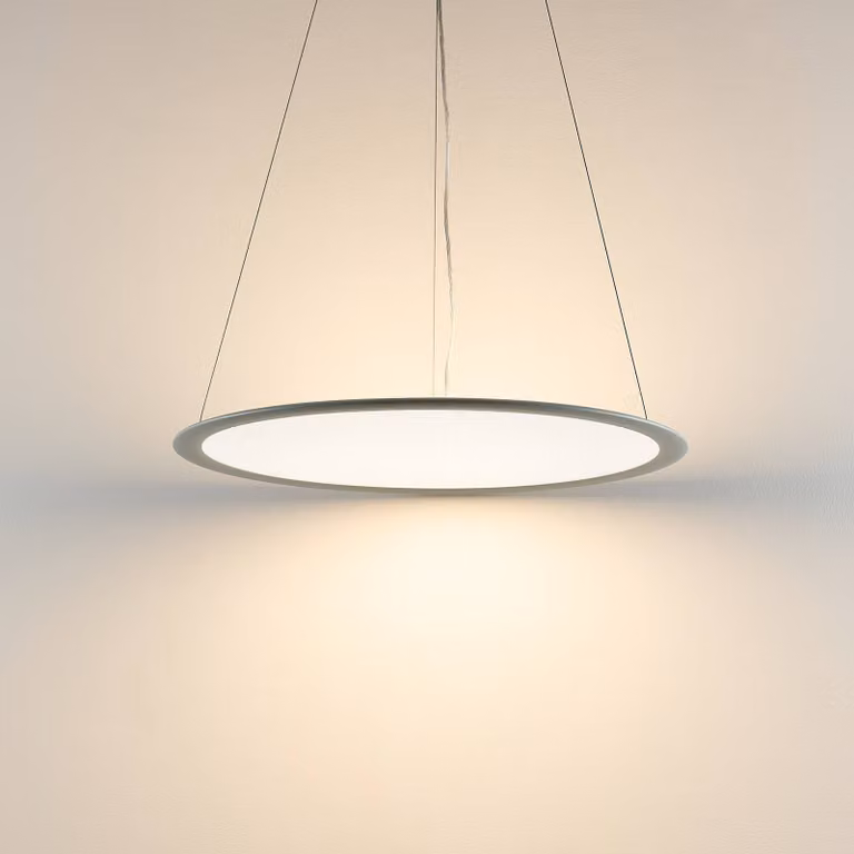 Deko-Light Lampada LED a sospensione PANEL, grigio, Ø 63 cm, metallo, CCT, dimmerabile, 50 dimmerabile, Alluminio / Grigio / Zincato, Studio / Ufficio, Alluminio, Moderno