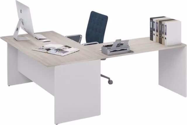 Scrivania da ufficio ad angolo reversibile colore Olmo H74x160x200cm