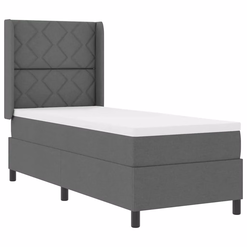 Letto a molle insacchettate vidaXL con illuminazione LED sottostante e porta USB, rivestimento in tessuto grigio, L 80 x P 200 cm – 2