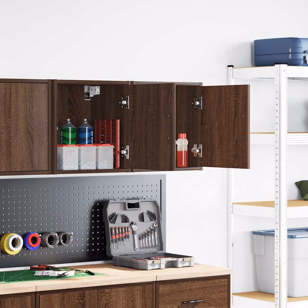 vidaXL Pensili per Garage 2 pz Rovere Marrone in Legno Multistrato