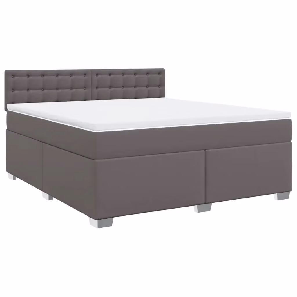 Letto a molle con materasso vidaXL in similpelle grigio e bianco L/P: 180 x 200 cm – 2