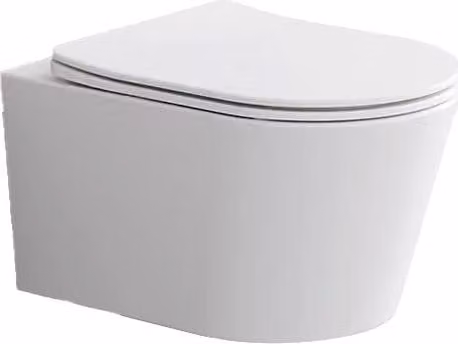 Beitz & Walz AqvaVetroceramica WC a parete con scarico profondo, senza bordo, modello Rotation 530 x 360 mm - bianco -
