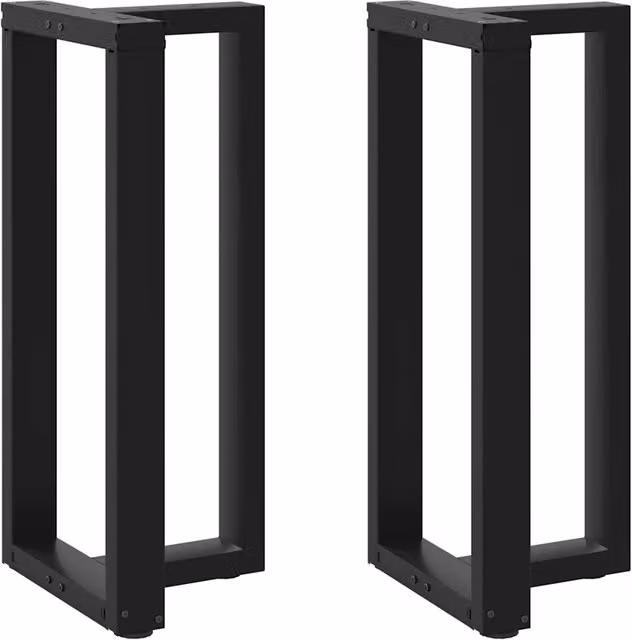 Coppia di gambe per tavolo da bar a forma di T vidaXL in metallo nero L/P/H: 40 x 35 x 91 cm