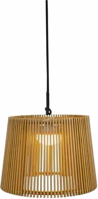 Newgarden OKINAWA Lampada a sospensione LED ricaricabile con telecomando e funzione dimmerabile, colore marrone con finitura in bambù e legno, protezione IP54
