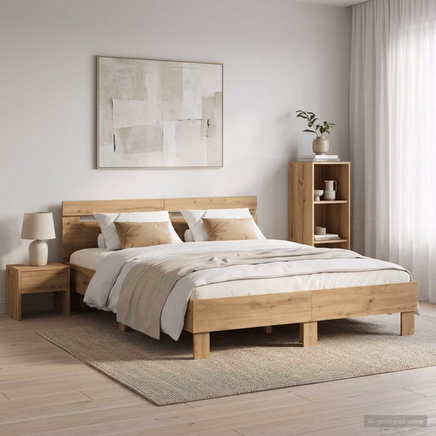 Struttura del letto moderna vidaXL in legno marrone L/P/H: 200 x 120 x 70 cm