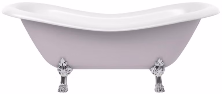 Casa Padrino Vasca da bagno liberty grigio / bianco / argento 188 cm - Vasca da bagno freestanding in stile retrò