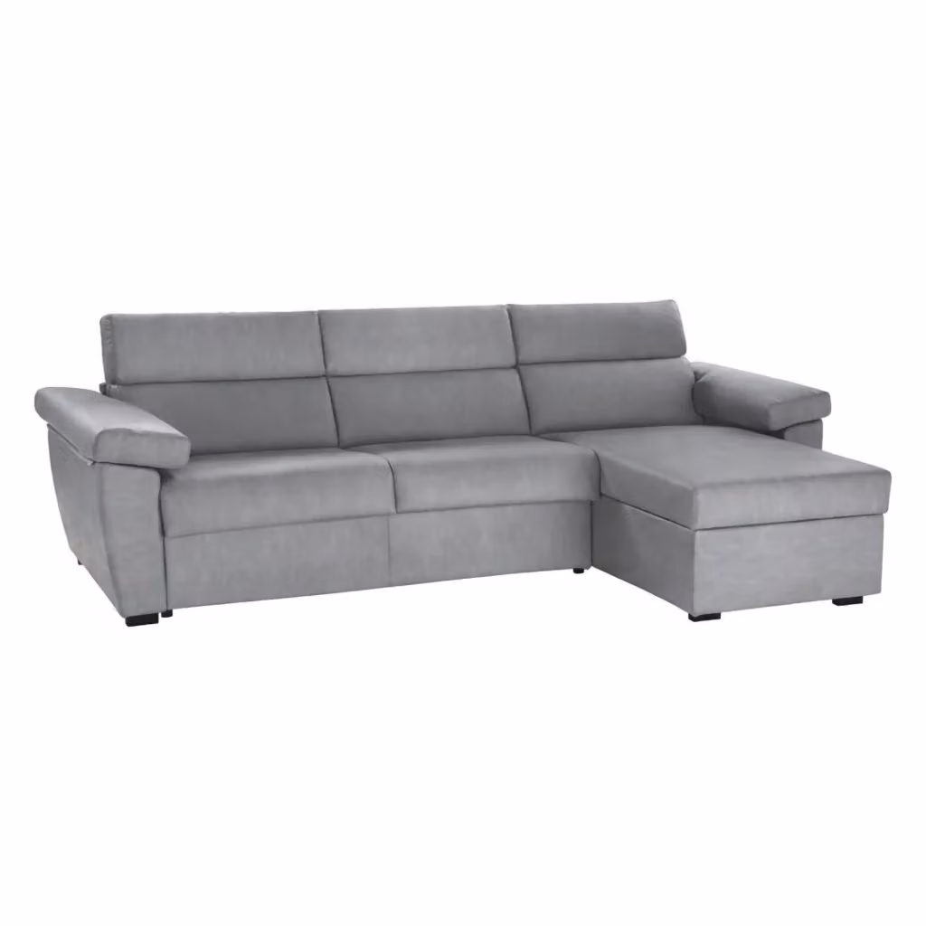 Divano Ceto DMORA con Penisola Sfoderabile e Reversibile, Made in Italy, Grigio, L/P/H: 285 x 160 cm – 2