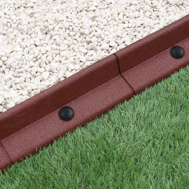 Monster Shop Bordatura per Aiuole e Prato in Gomma Resistente agli UV, Palizzata Flessibile Colore Terracotta, Set da 6 Pezzi da 1,2 m ciascuno