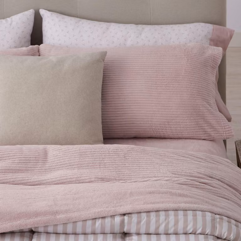 Biancheria da letto bianca in tessuto Coralina, per letto di 135 cm (disponibili anche altre misure), design 965, colore nude (135 x 190/200 cm)