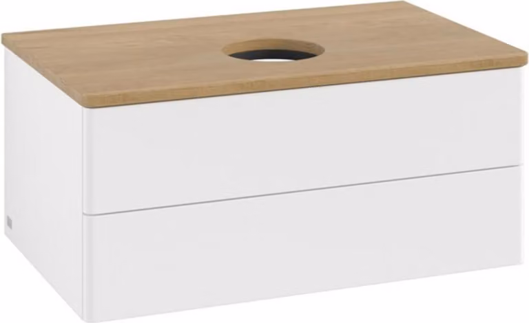V&B Mobiletto senza struttura frontale - illuminazione Antao 80x36x50cm, WBP-colore hon. Oa, wh. m Lac