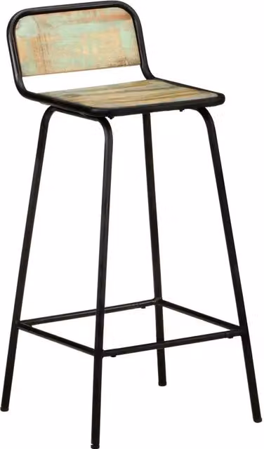 Set di 2 sedie da bar vidaXL in legno di mango e metallo multicolore stile industriale