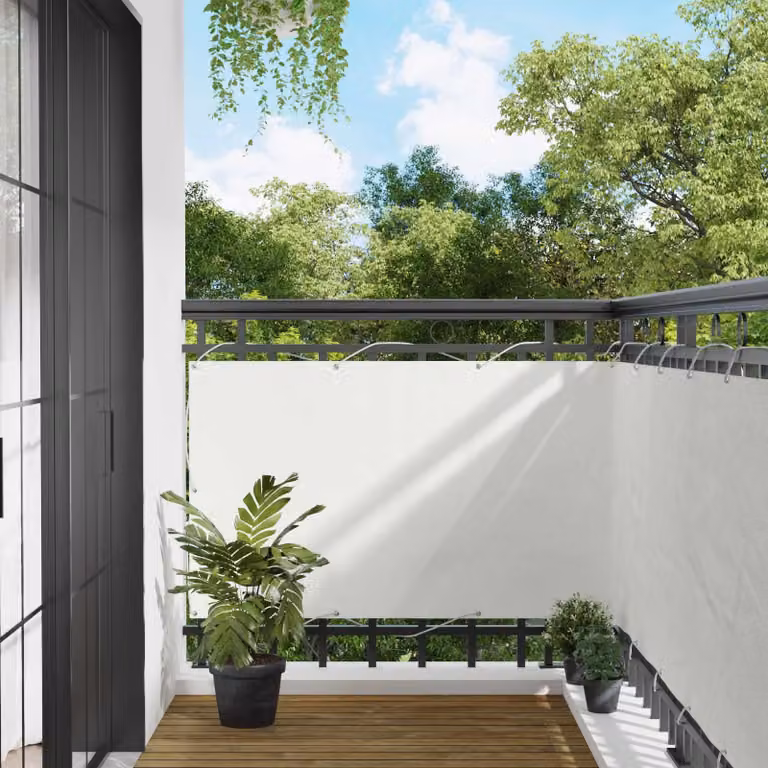 Schermo da balcone 90 x 200 cm Oxford alu rivestito in PU