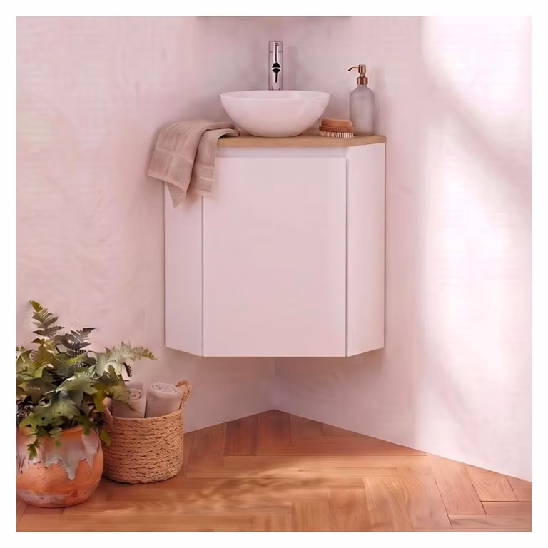 Set lavamani ad angolo con lavabo e rubinetto SORRENTO