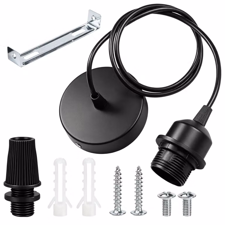Lampada a soffitto con attacco E27, cavo regolabile di 100 cm, realizzata in metallo, ideale per soggiorno e cucina