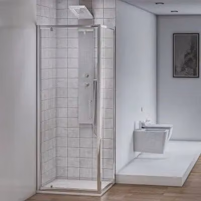 Box doccia angolare INBAGNO con porta battente in cristallo trasparente L/P/H: 70 x 70 x 200 cm
