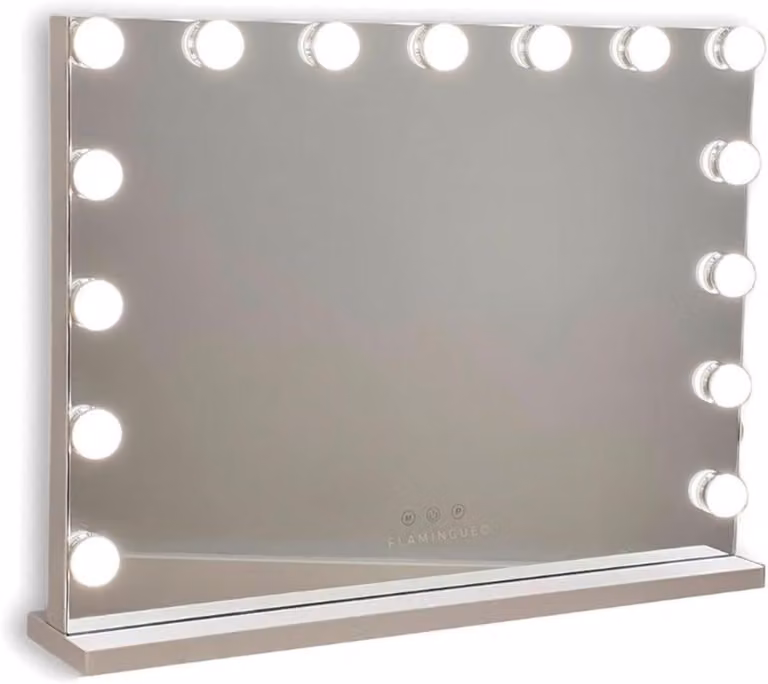 Specchio da trucco con illuminazione - 15 LED - 3 modalità - Intensità regolabile - Controllo touch - Porta USB