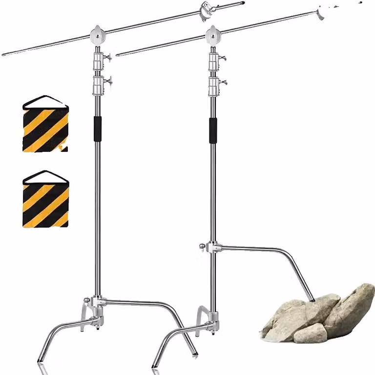 Treppiede fotografico a C, altezza regolabile, struttura leggera, 2,6 m – 1 ricevuto, 2 disponibili