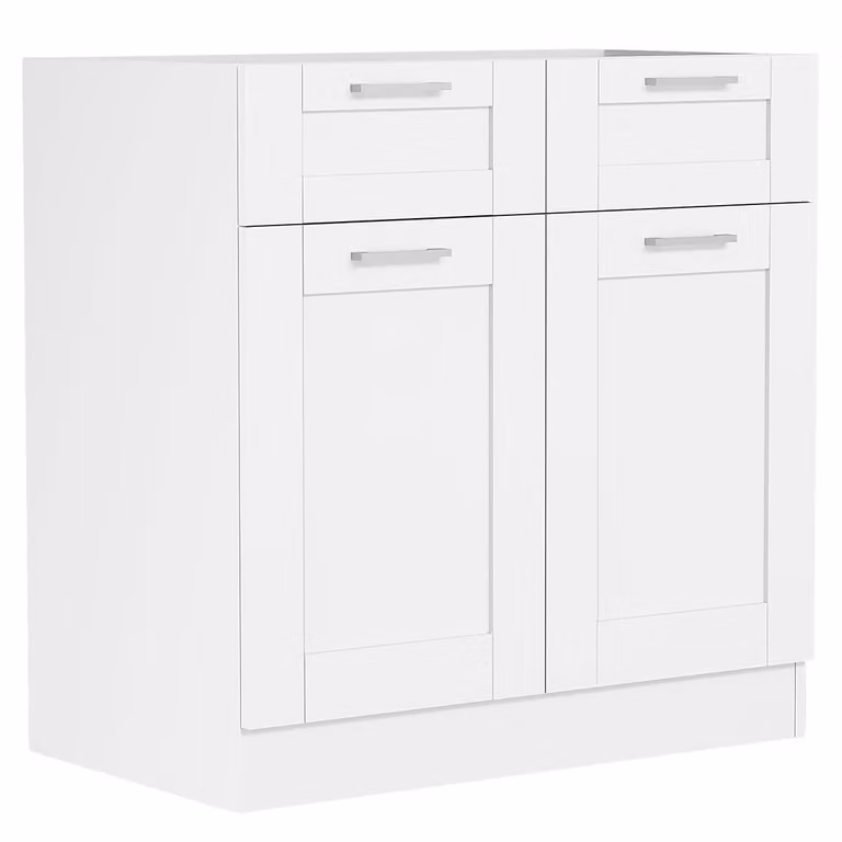 Armadio da cucina | Dimensioni ca. H. 82 x W. 80 x. T. 46 cm | Armadio inferiore con due ante girevoli e due cassetti in stile country house | Mobili da cucina – Colura