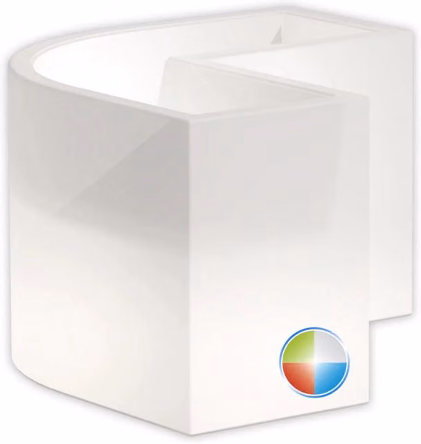 Fioriera Luminosa Rettangolare TEKCNOPLAST in Resina con LED Multicolor e Alimentazione Solare, Colore Bianco, H: 50 cm