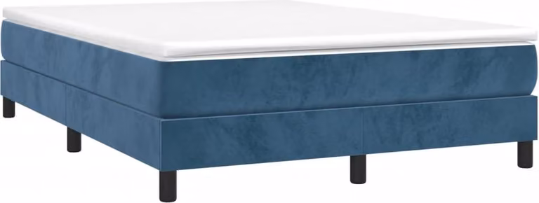Struttura Letto a Rete a Molle Blu Scuro 140x190 cm in Velluto
