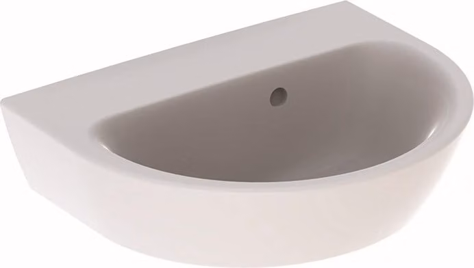 Geberit Renova lave-mains, sans trou de robinetterie, trop-plein asymétrique, largeur : 45cm, 500.495.01.1, 500.495.01.1