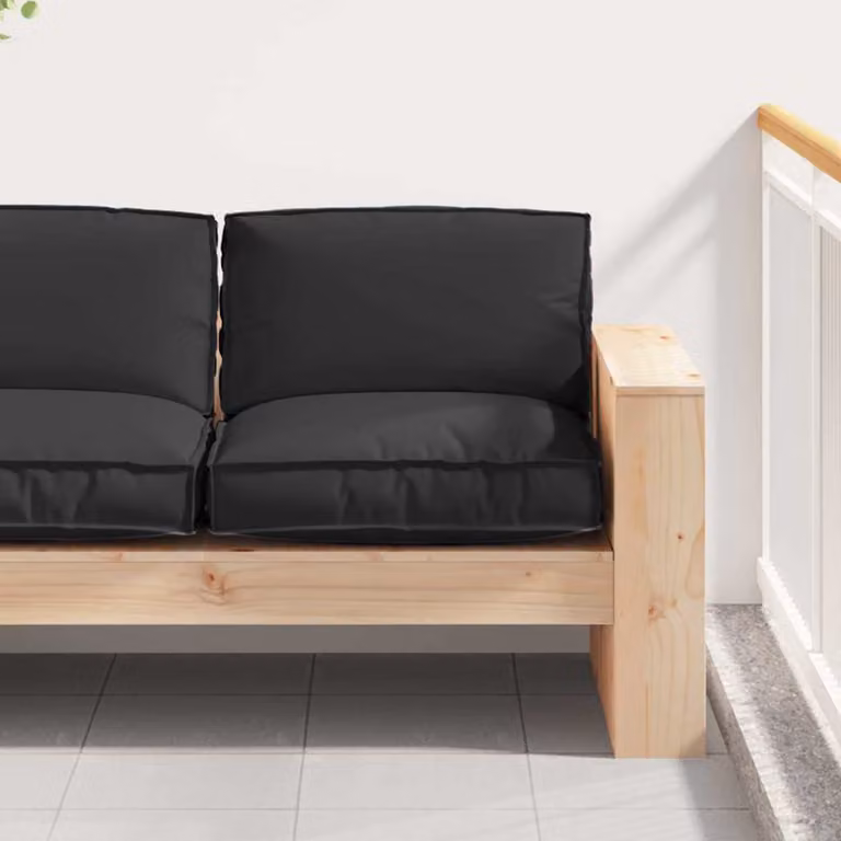 Cuscino Quadrato in Tessuto Oxford Impermeabile vidaXL, Nero, L 80 x P 80 x H 12 cm