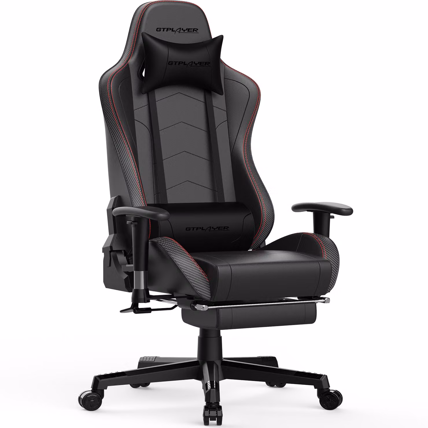 GTPLAYER Sedia da gioco con poggiapiedi Altoparlante Bluetooth Sedia musicale Sedia ergonomica per computer Sedia da scrivania Sedia per giocatori nero