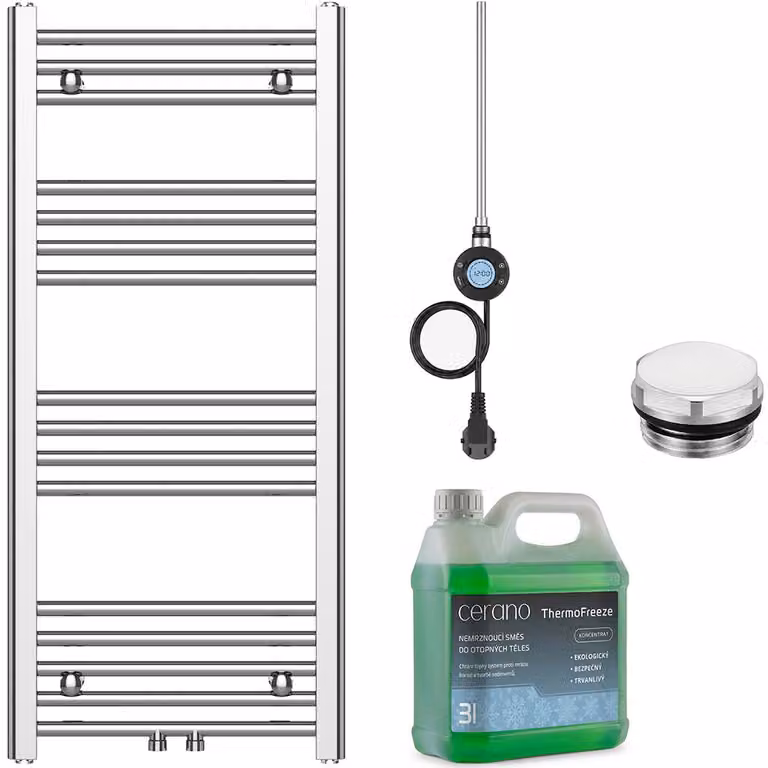 Set di radiatori elettrici da bagno Benito - Wi-Fi - 300W - cromo - 1000x450 mm