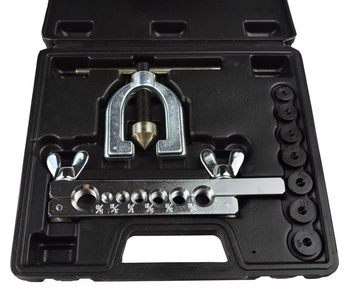 Kit di utensili per svasatura, tagliatubi per tubi freno per auto, con 7 matrici ,set flangiatubo cono eccentrico, bordatubi, per tubi in rame e alluminio Geko