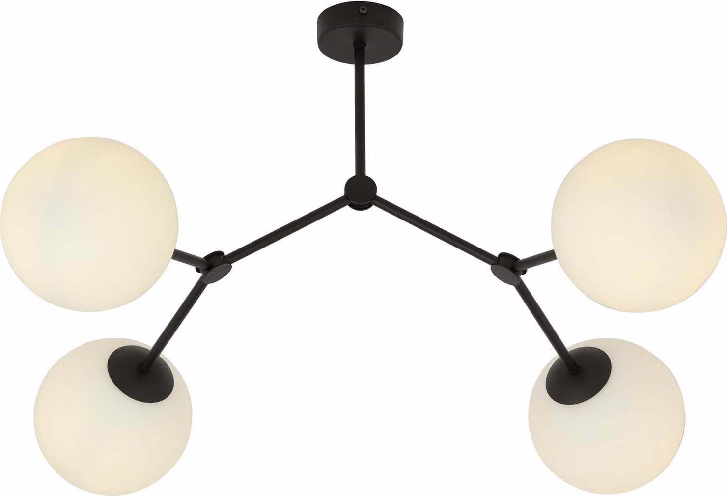 Lampada da soffitto Emibig 4xE14 40W SPACE 4 NERO/OPAL 1133/4