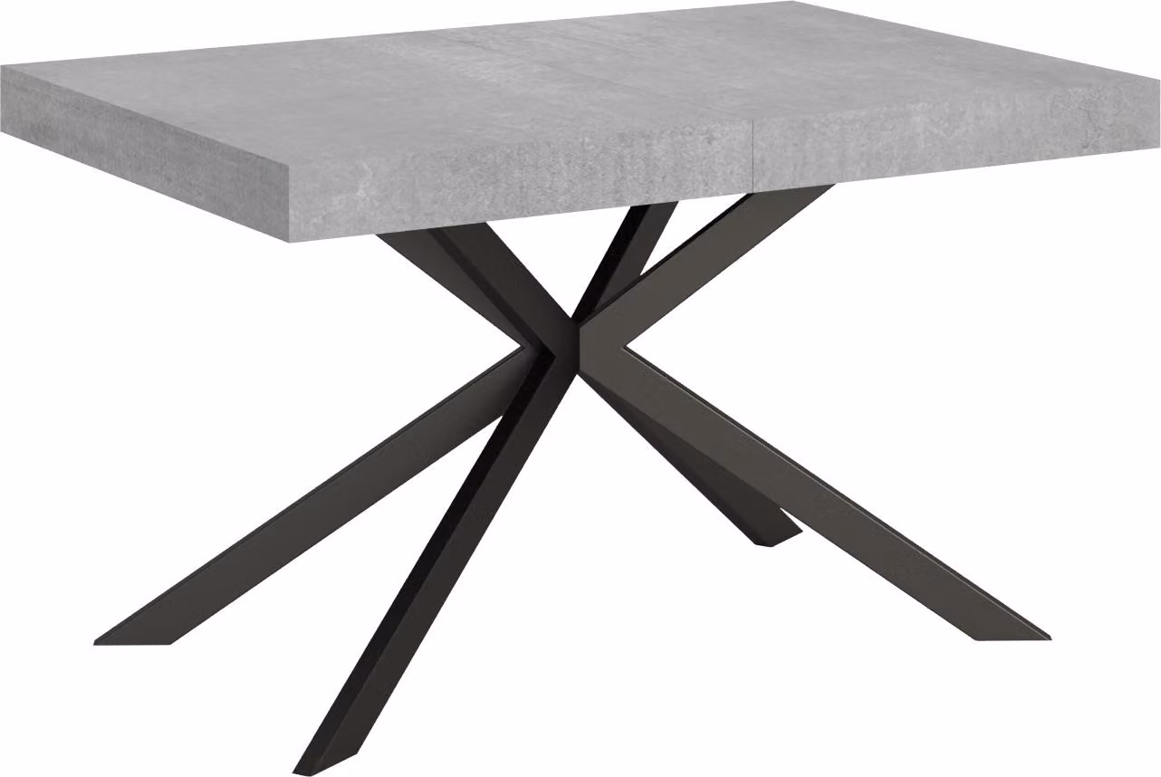 ITYHOME - Tavolo allungabile 130/390x90 cm Plaker cemento gambe antracite