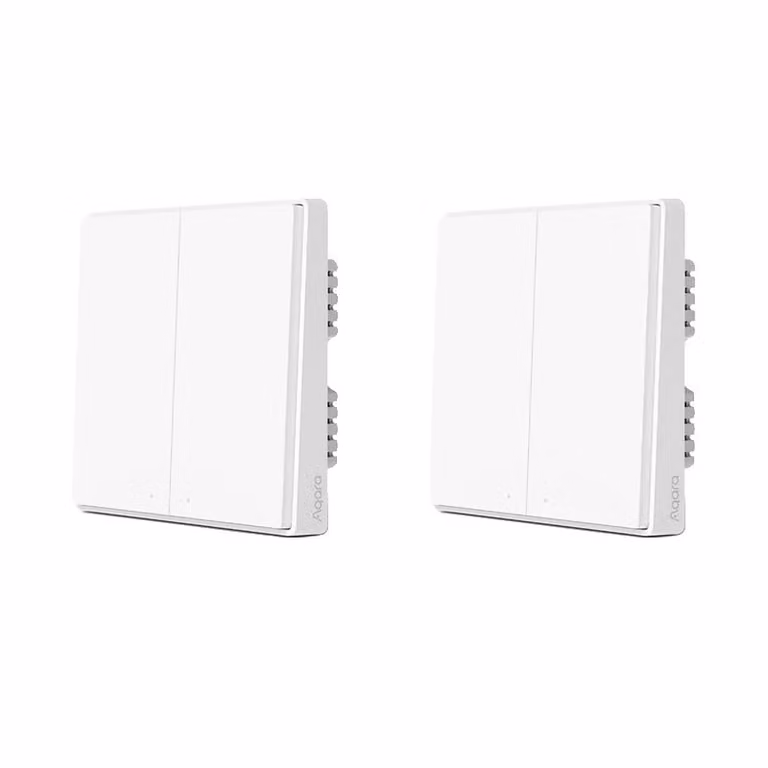Interruttore a parete smart Aqara, protocollo Zigbee, con due canali di controllo, capacità di controllo remoto, modello D1 senza filo neutro, 2 unità