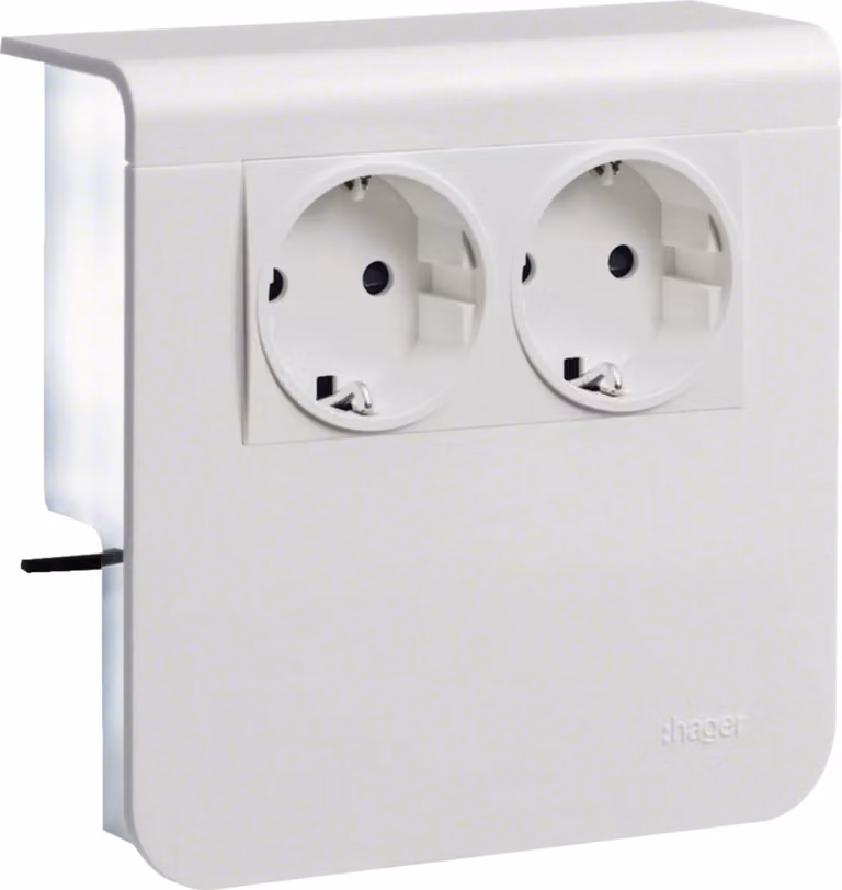 Supporto per dispositivi Hager, 2 STD SL, 20x80, bianco traffico, 1 pz.
