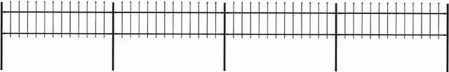 Recinzione da Giardino VIDAXL in Acciaio con Punta a Lancia, Colore Nero, L: 671 cm, H: 60 cm